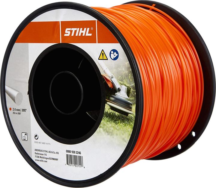 Stihl Linea di taglio originale 2,4 mm x 253 m (Pioniere delle erbacce, Lenza per tagliabordi + rocchetto di lenza)