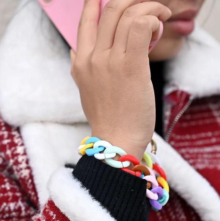 Actual product image PhoneLook Universal bracelet attachment for shell/fork phone coloured chain turquoise