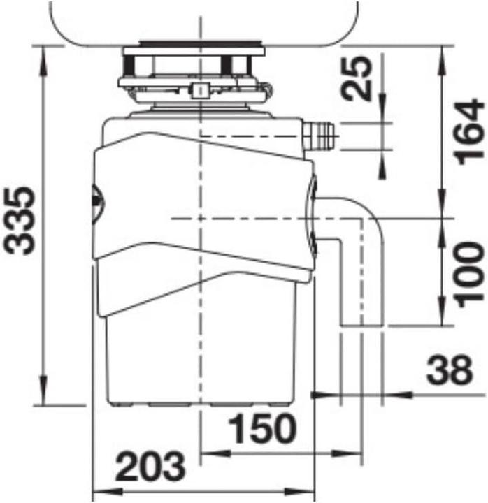 Produktbild Blanco Küchenabfallentsorger mit 1200 ml Fassungsvermögen und 0,75 PS für effiziente Abfallbeseitigung (1.20 l)
