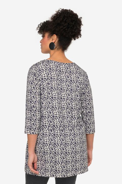 Produktbild Miamoda Longshirt, Leomuster, Glitzer-Statement, 3/4-Ärmel (50)