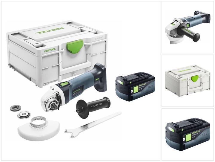 Actual product image Festool AGC 18-125 EB-Basic cordless angle grinder 18 V 125 mm brushless + 1x rechargeable battery 5.0 Ah + (125 mm)