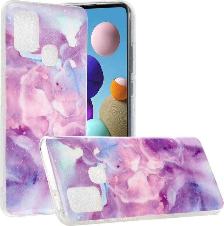Image du produit Cover-Discount Galaxy A21s - Etui en silicone souple rose marbré (Samsung Galaxy A21s)