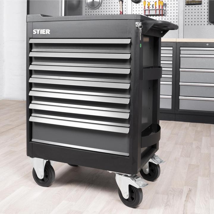 Image du produit Stier Chariot d'atelier Premium vide avec couvercle en plastique
