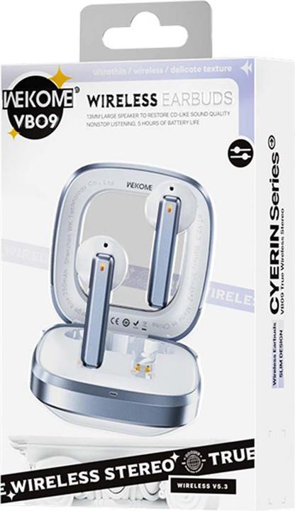 Actual product image Wekome VB09 Cyerin-Serie – Kabellose Bluetooth V5.3 TWS-Ohrhörer mit Ladehülle (weiss) (5 h, Wireless)