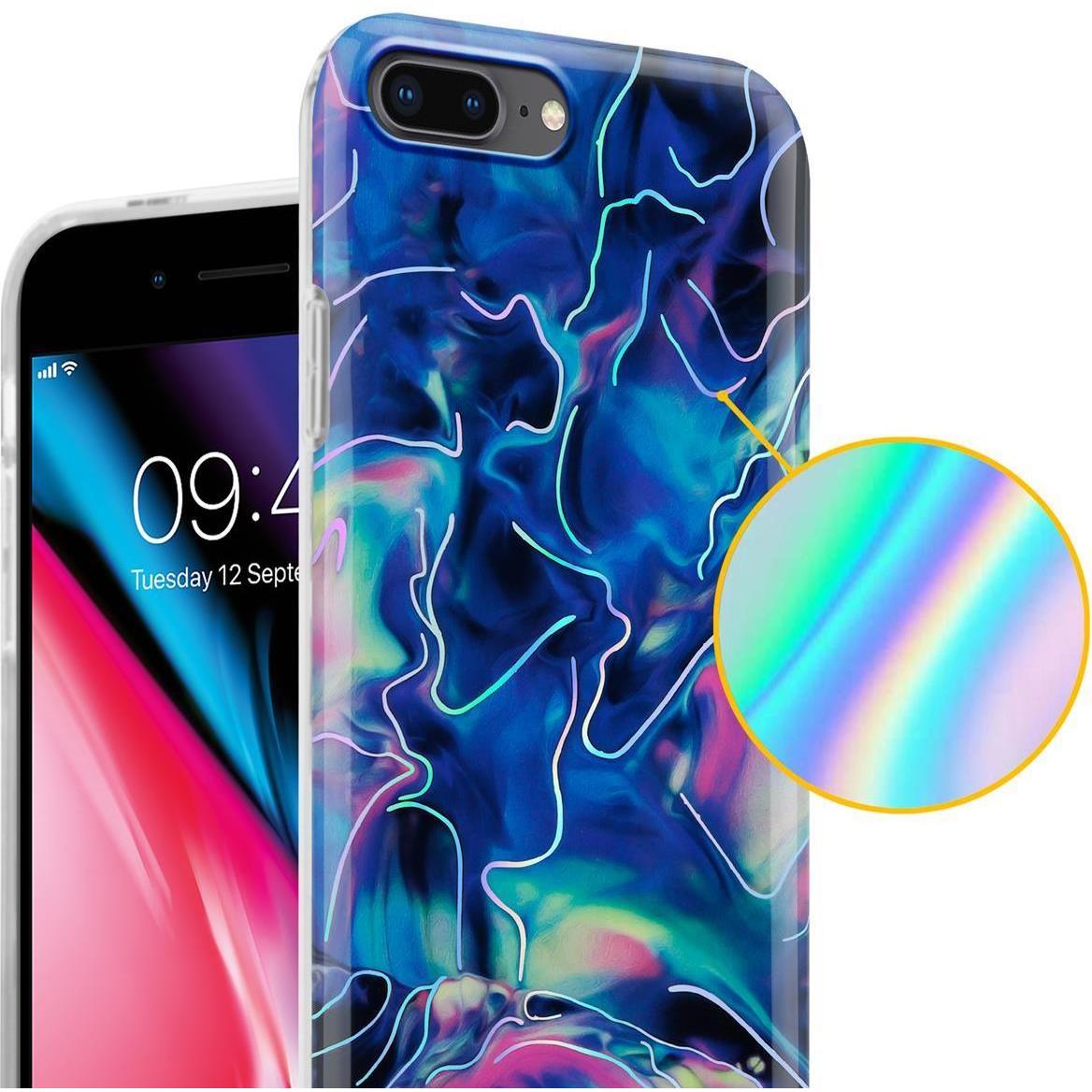 Thumbnail - Cadorabo IMD TPU Bunter Marmor Cover (Apple iPhone 7 Plus), Smartphone Hülle, Blau