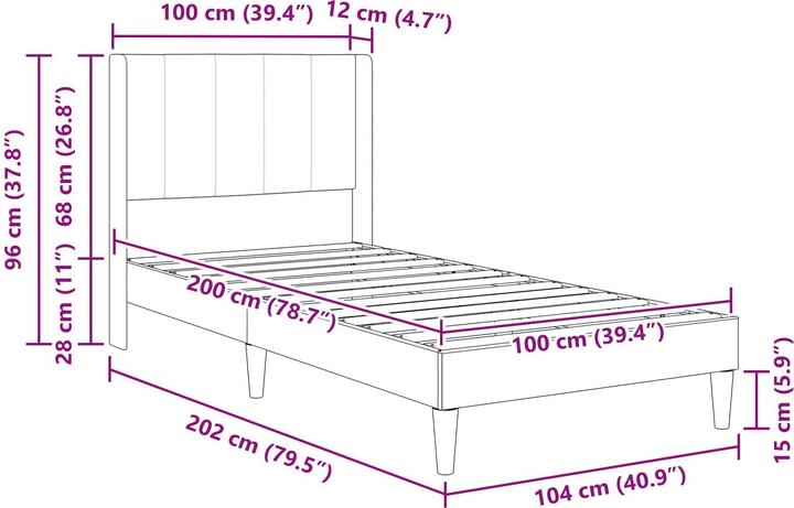 Image du produit vidaXL Moderner Bettrahmen (100 x 200 cm)