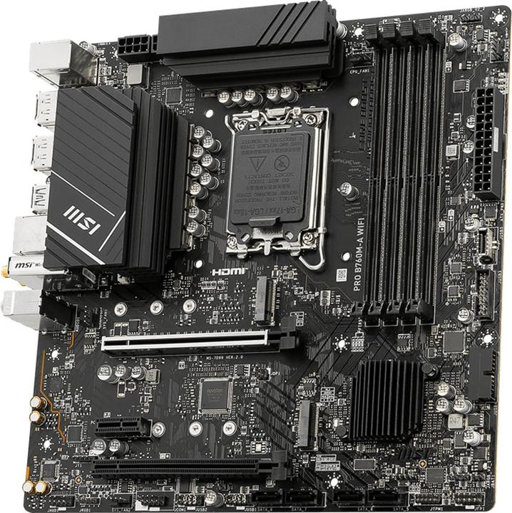 Image du produit MSI PRO B760M-A WIFI (LGA 1700, Intel B760, mATX)