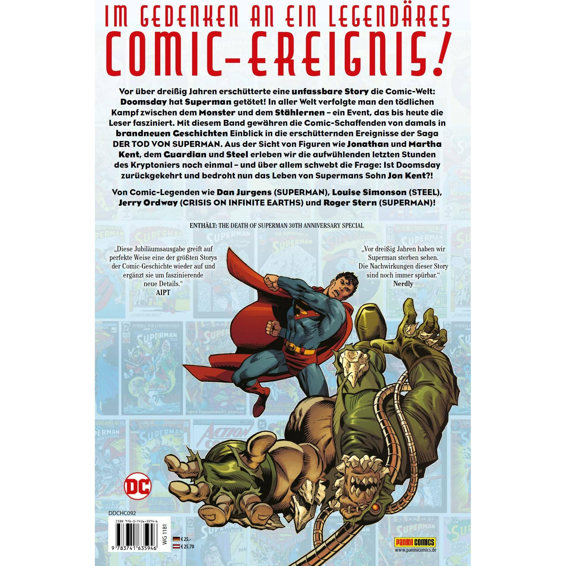 Thumbnail - DC Celebration: Der Tod von Superman, Belletristik von Dan Jurgens, Jerry Ordway, Louise Simonson, Tom Grummett, Jon Bog...