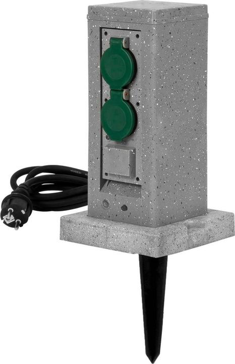 Produktbild Grafner Wifi Gartensteckdose Aussensteckdose Steinoptik Quadratisch Tuya Smart Life
