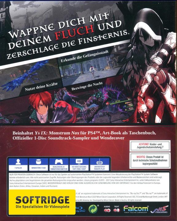 Produktbild NIS Ys IX: Monstrum Nox Pact Edition (PS4, DE)