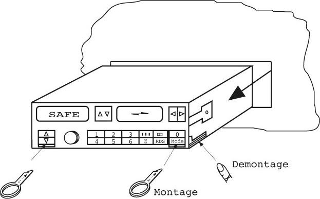 Actual product image Hama Radio-Entriegelungsschlüssel für Audi, VW, Daimler/Chrysler, 2 Stück