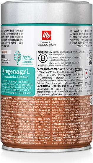 Nutritional values and ingredients Illy Brazil Cerrado Mineiro (Medium roast, 250 g)