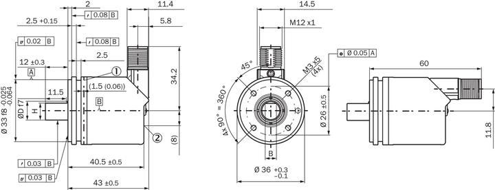 Actual product image Sick AHS/AHM36 Series Absolute Encoder, 4096 ppr, SSI Signal, Solid Type, 6mm Shaft
