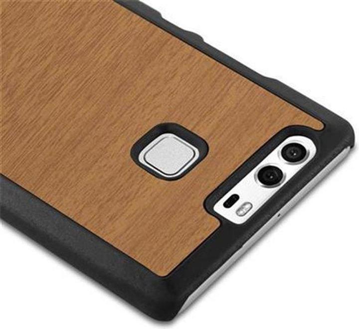 Actual product image Cadorabo Hard Cover Woody Cover (Huawei P9)