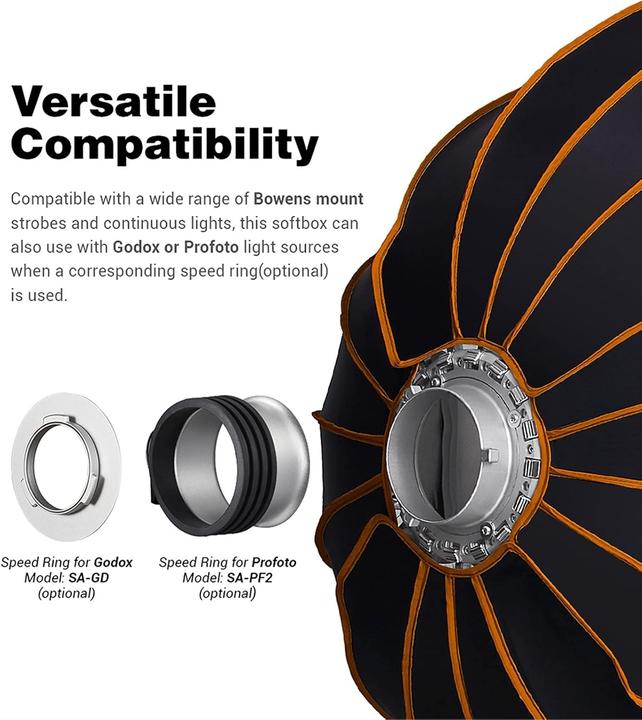 Actual product image Godox Quick Release Parabolic Softbox, 90 cm (Soft boxes, 90 cm)