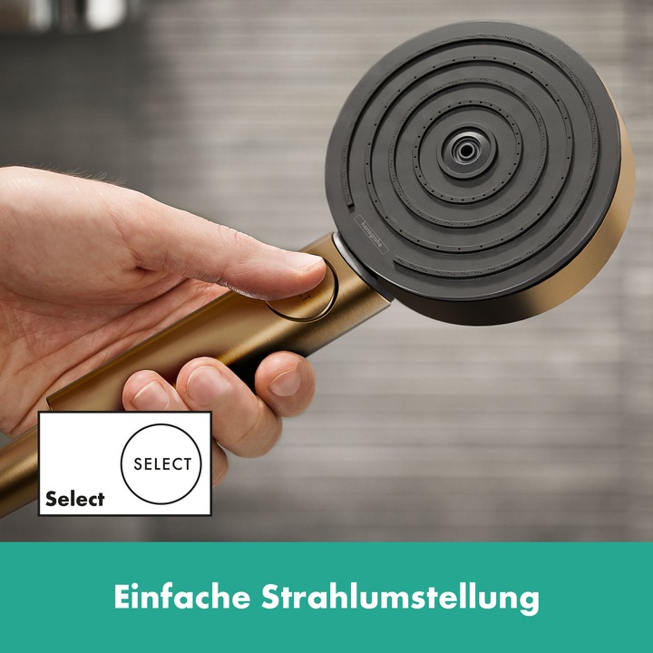 Actual product image hansgrohe Pulsify Select S Duschkopf 105, 3 Strahlarten Relaxation, 24110 (3 Beam types)