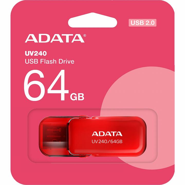 Produktbild Adata UV240 64GB USB Flash Drive, Red (64 GB, USB-A)