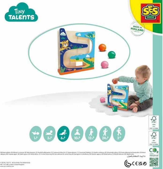 Actual product image Ses Tiny Talents Wooden Ball Track Crocodile