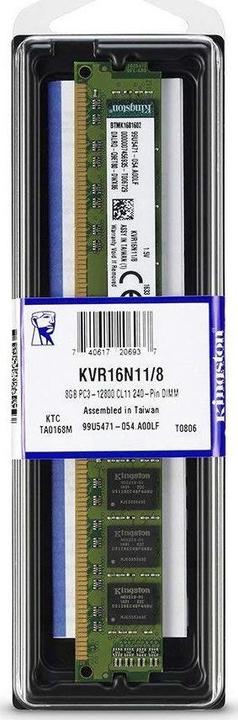 Produktbild Kingston ValueRAM (1 x 8GB, 1600 MHz, DDR3-RAM, DIMM)