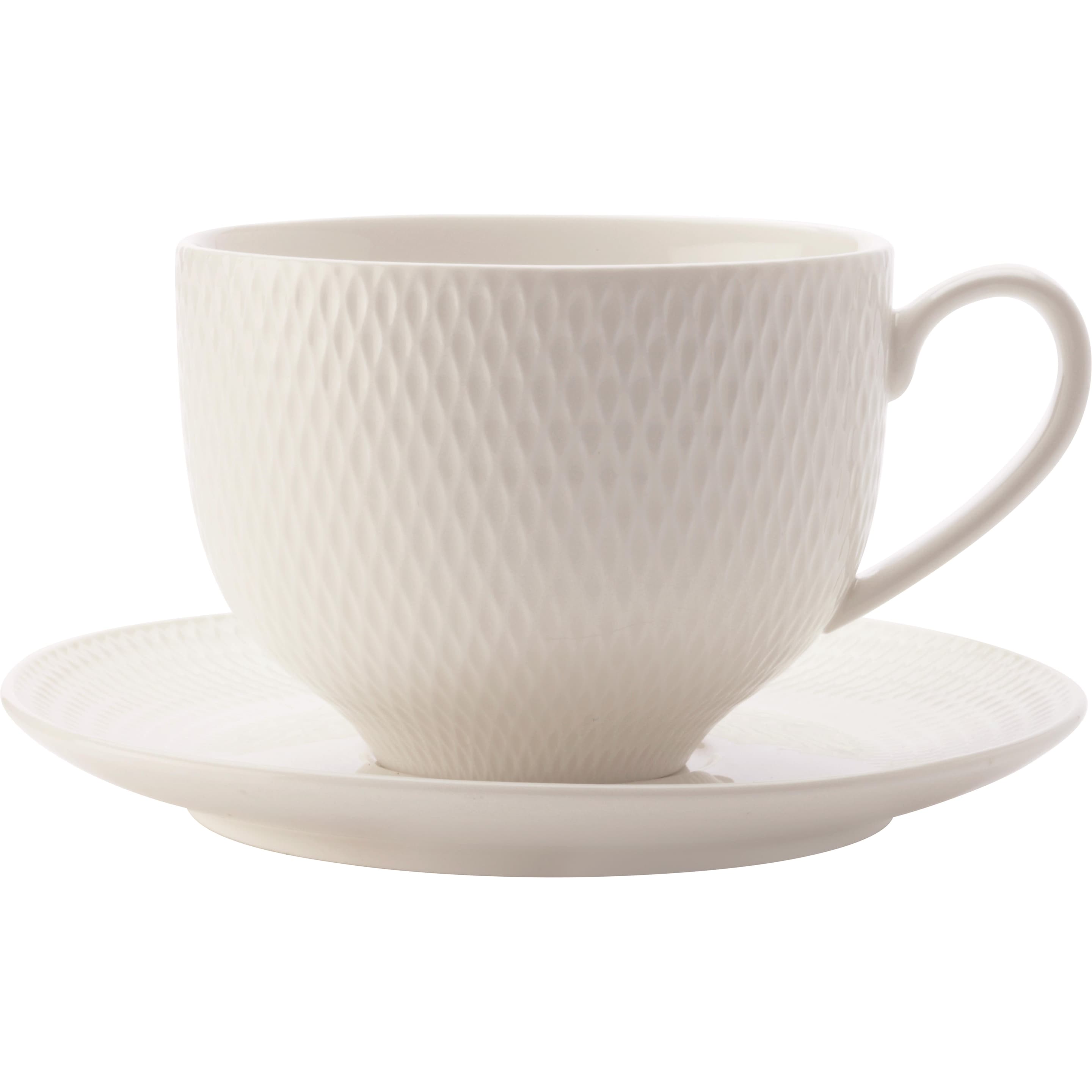 4x Maxwell & Williams, Tasse, Tasse mit Untertasse Diamonds (220 ml, 2 x)