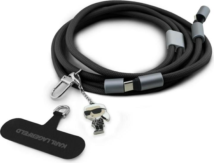 Actual product image Karl Lagerfeld - Data Cable Ikonik Charm (KLCCUCNMSCKIK) - Type-C to Type-C, Universal - Black (1.50 m)