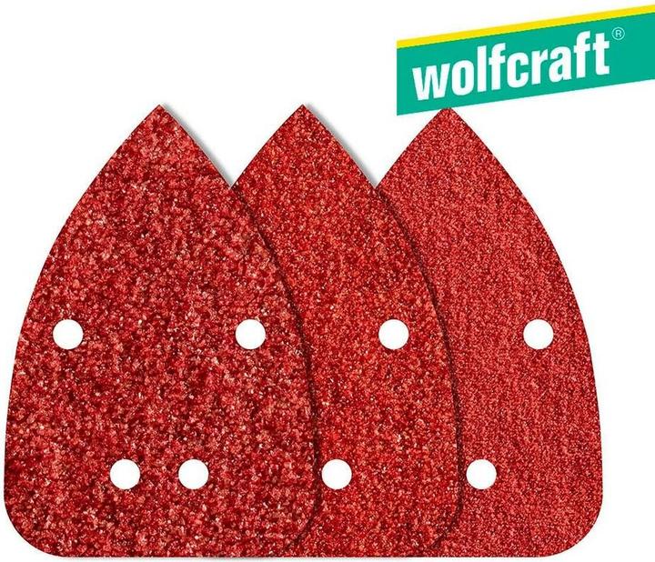 Produktbild wolfcraft 1 Haft-Schleifbl.-Set 10-tlg. 96x136mm (120, 240, 80)