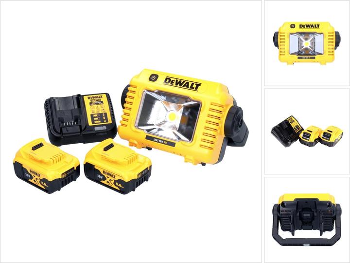 DeWalt DCL 077 P2 Rechargeable LED worklight 12 V 18 V 2000 lm IP54 + 2x rechargeable battery 5.0 Ah + (2000 lm)