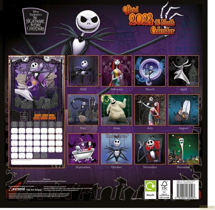 Image du produit Pyramid L'Étrange Noël de monsieur Jack calendrier 2024 (30 x 30 cm)