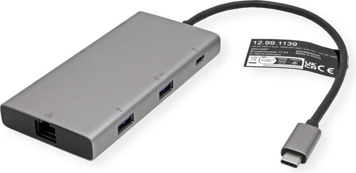Actual product image Value USB-C Dock HDMI+DP+GbE+ 2xA+ 1xC+ PD 4K60 - Digital/Data - Digital/Display/Video (USB-C, 7 ports)