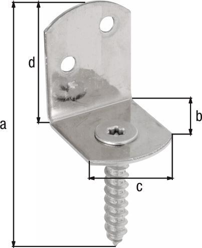 Actual product image GAH Wattle fence holder 83x32x30x38mm stainless steel matt L-shape (50 pcs.)