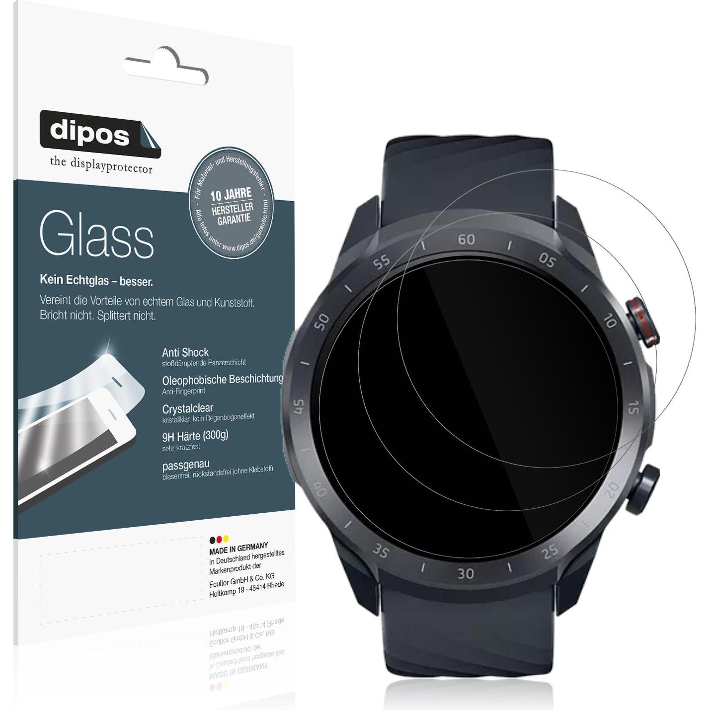 Dipos Anti-Shock Displayschutz 9H, Smartwatch Schutzfolie, Transparent