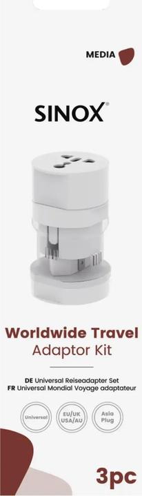 Actual product image Sinox rejseadapter. Hvid (1 pcs., Wall installation)