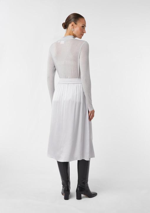 Produktbild Comma Rock Midirock aus Satin mit Elastikbund und Bindeband (40)