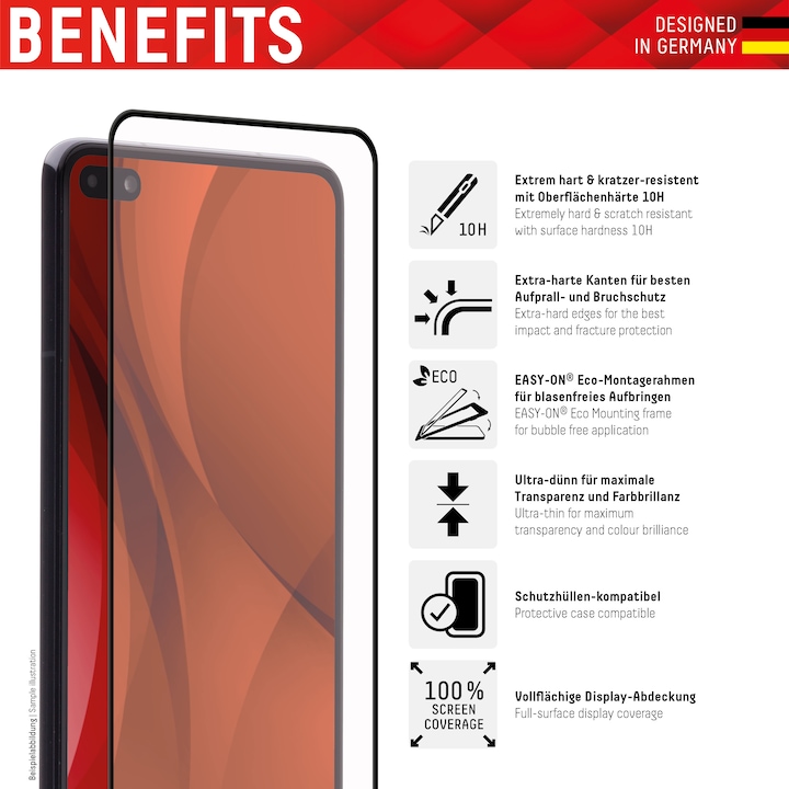 Actual product image Displex Full Cover 3D protective glass (1 Piece, Huawei P40 Pro)