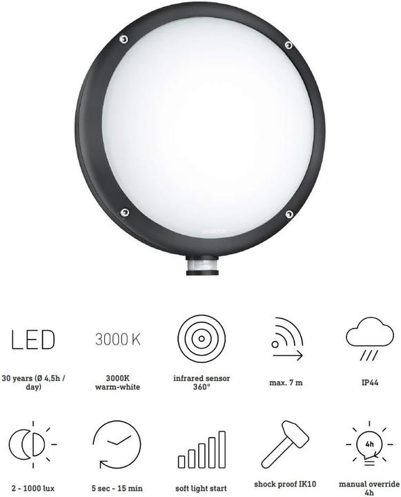 Image du produit Steinel Lampe à détecteur LED L 330 (815 lm, IP44)