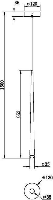 Produktbild Maytoni Cascade LED Pendelleuchte, Hängeleuchte 9W Schwarz Neutralweiss (650 lm)