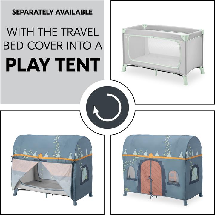 Productafbeelding Hauck Dream N Play Plus Travel Crib, dusty mint + Sleeper Mattress, 60 x 120 cm, Grey (60 x 120 cm)
