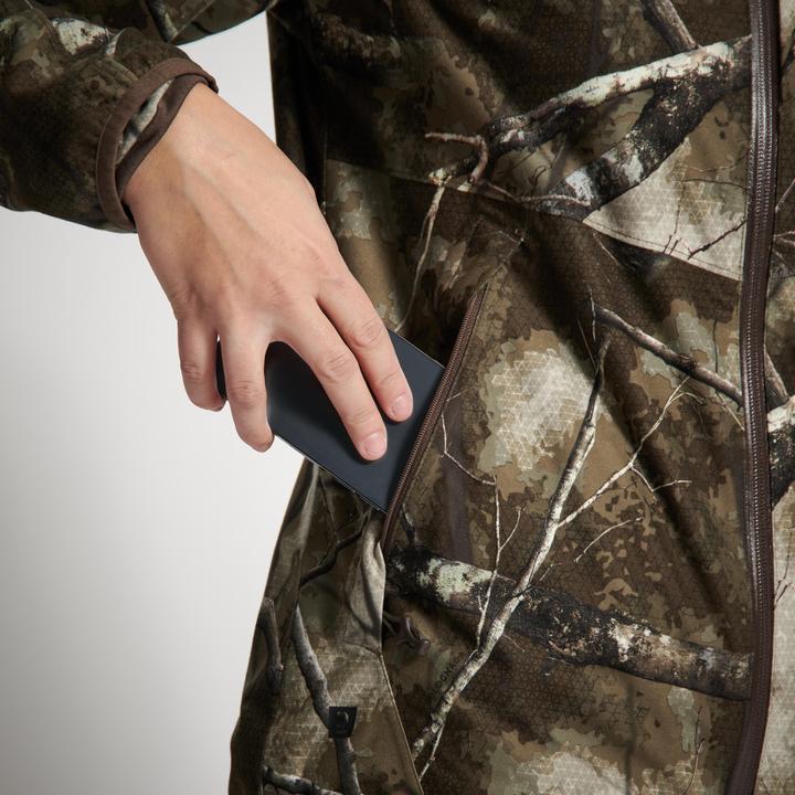 Actual product image Solognac Hunting jacket rain jacket 500 ladies low noise camouflage (34)