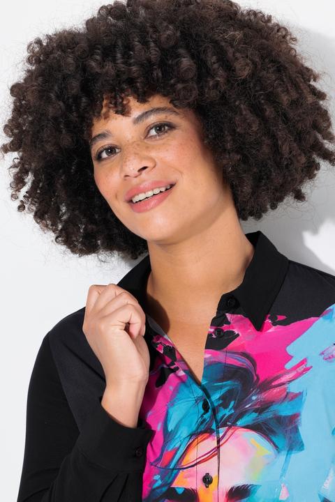 Produktbild Angel of Style Bluse, Straight Fit, Vorderseite Frauengesichts-Print (54)