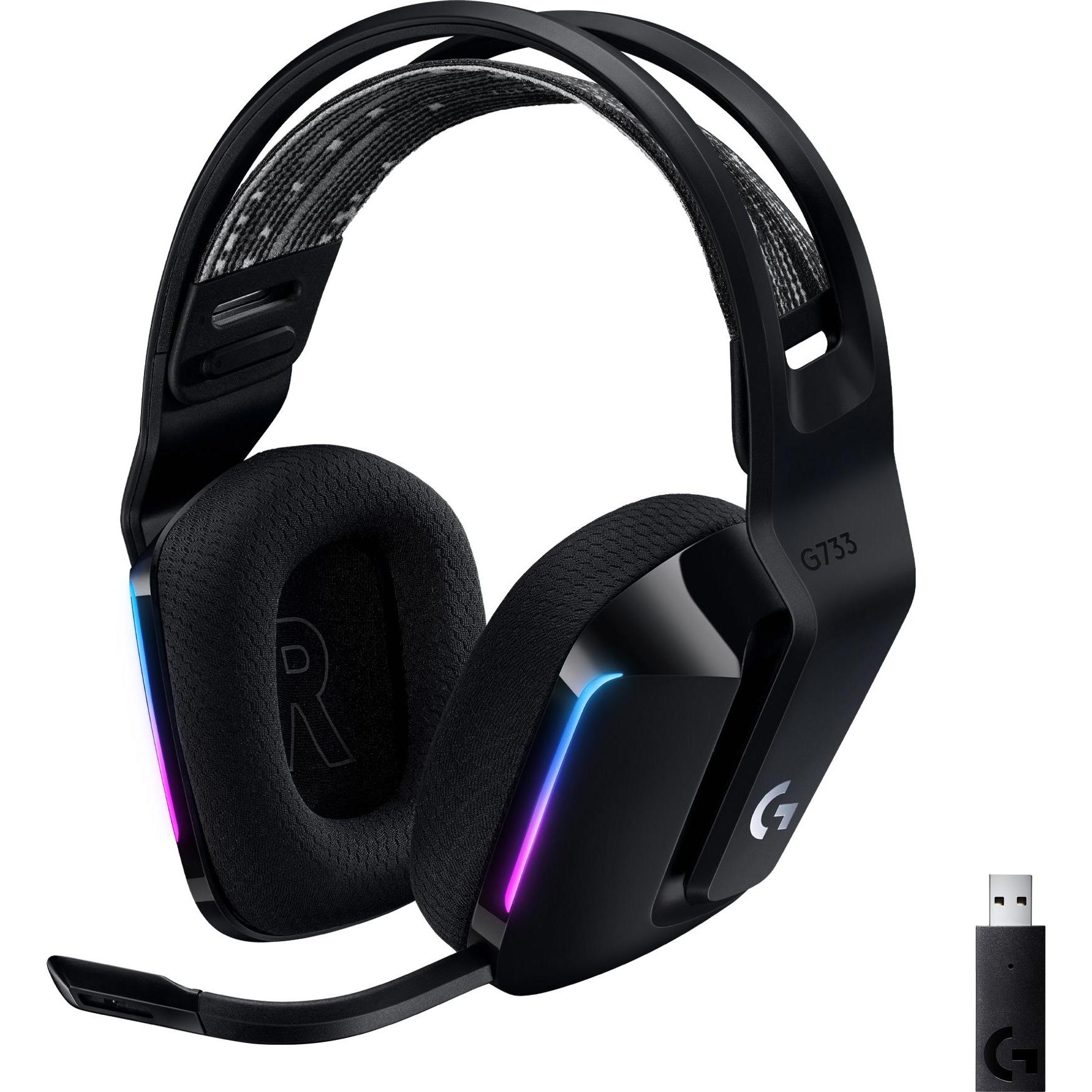 Logitech G G733 Lightspeed (Kabellos), Gaming Headset, Schwarz