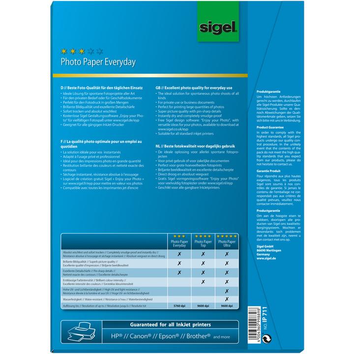 Immagine prodotto Sigel Getto d'inchiostro tutti i giorni (200 g/m², A4, 50 pz.)