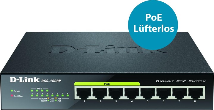 Immagine prodotto D-Link Dgs-1008p (8 Porti)
