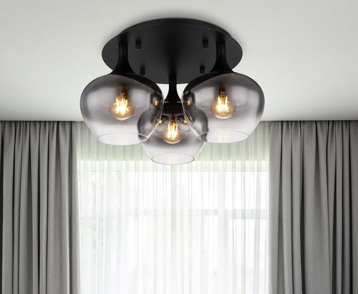 Actual product image Globo Ceiling light Maxy black matt 3xE27 (E27)