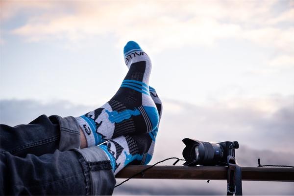 Actual product image Vallerret Merino Wool Sock- Blue - EU 36-40 (36 - 40)