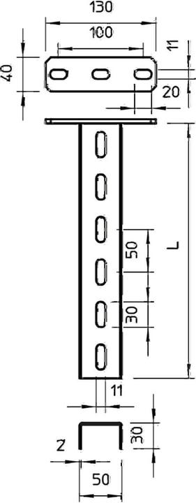 Produktbild OBO Bettermann Hängestiel US 3 K/70 50x30x700