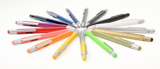 Image du produit Troika CONSTRUCTION PEN Stylo-bille multifonction, orange métallique (Orange fluo, 4 x)