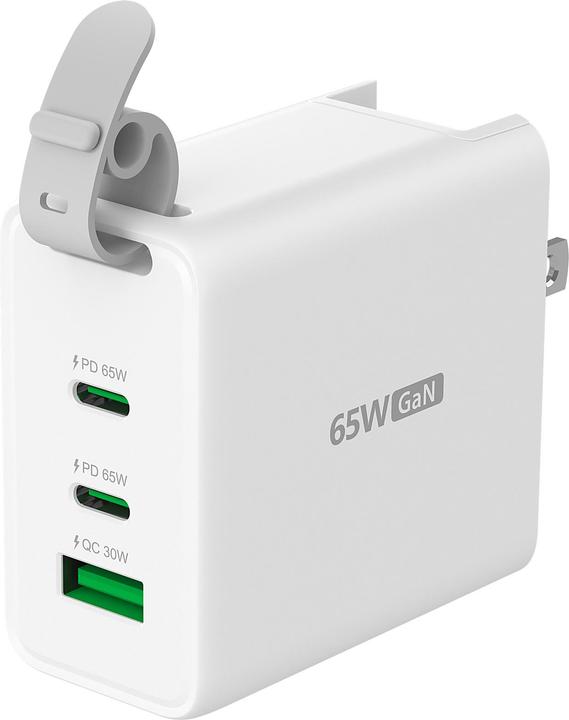 Produktbild j5Create 65-Watt-GaN-USB-C-Reiseladegerät mit 3 Anschlüssen, einschliesslich austauschbaren Netzsteck (65 W, 3 Ports)