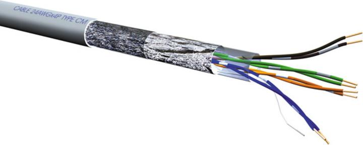 Actual product image Roline S/FTP cable cat. 5e, stranded wire 100m (S/FTP, SF/UTP, SFTP, CAT5e, 100 m)