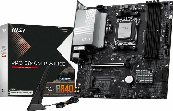 Image du produit MSI PRO B840M-P WIFI6E AM5 mATX MB (AM5, AMD B840, mATX)