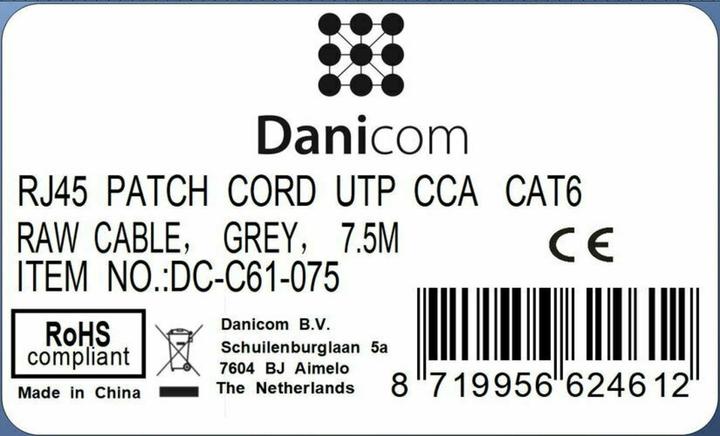 Produktbild Dsit CAT 6 Netzwerkkabel U/UTP (CAT6, 7.50 m)